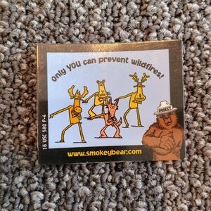 Smokey Bear Prevent Wildfires Square Magnet Dancing Forest Animals
